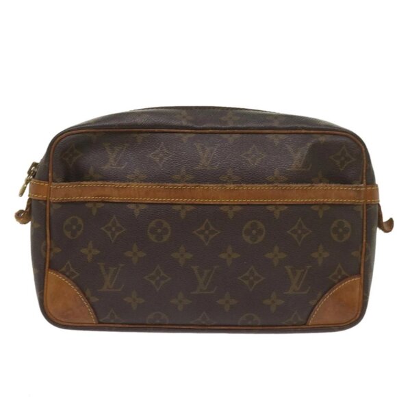 LOUIS VUITTON Monogram Compiegne 28 Clutch Bag M51845 LV Auth 68497 - Picture 1 of 15
